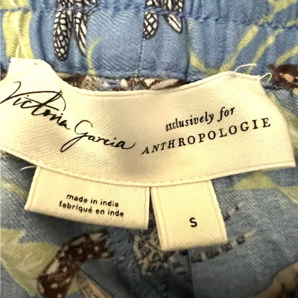 🍁anthropologie🍁Floral Blue and Brown Pajama Pants